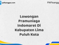 Lowongan Pramuniaga Indomaret Di Kabupaten Lima Puluh Kota Tahun 2025 (Daftar Sebelum Kesempatan Hilang)